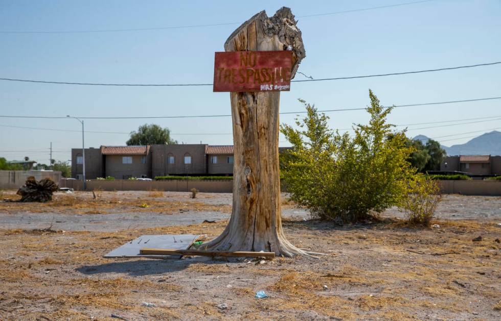 The loss of trees adds to urban heat island effects on Thursday, Aug. 5, 2021, in Las Vegas. Th ...