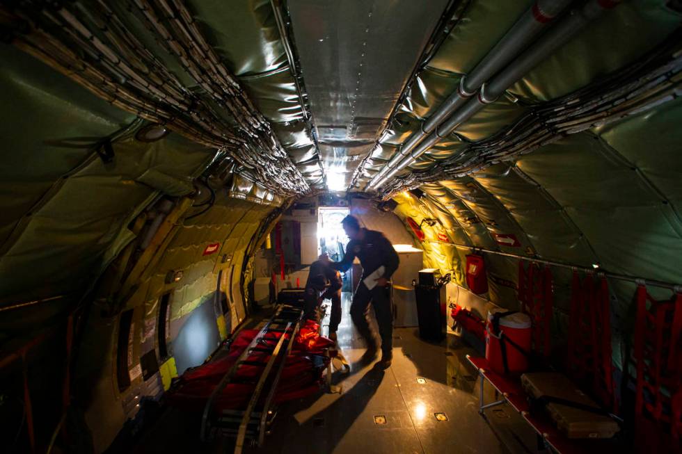 A KC-135 refueling tanker is prepped before takeoff as part of Red Flag exercises at Nellis Air ...