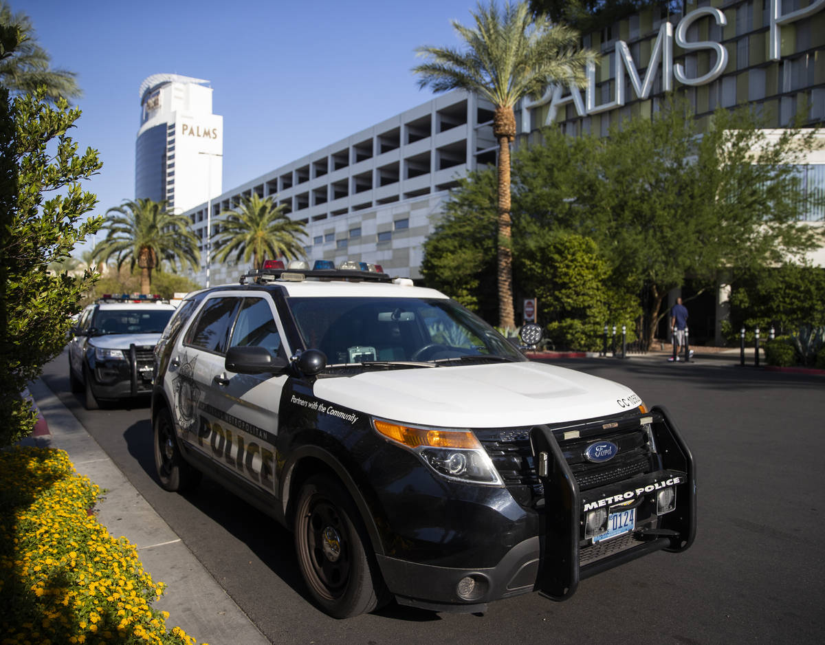 Las Vegas police investigate after two women were found dead after an apparent murder-suicide i ...