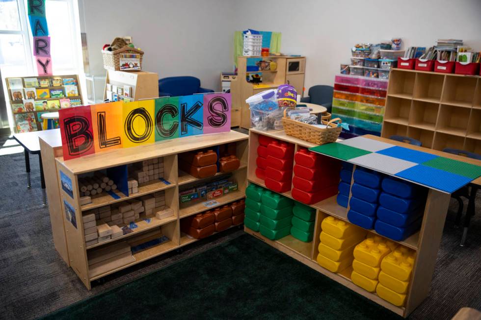 A pre-kindergarten classroom is seen during a tour at Tate Elementary School in Las Vegas, Thur ...