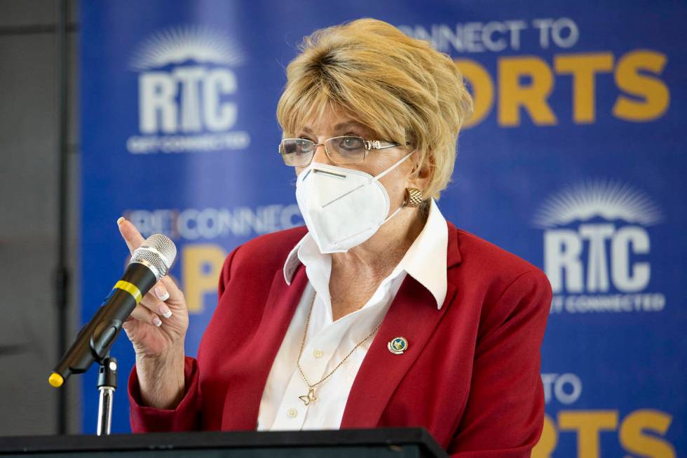 Mayor Carolyn Goodman speaks at a Regional Transportation Commission (RTC) of Southern Nevada p ...