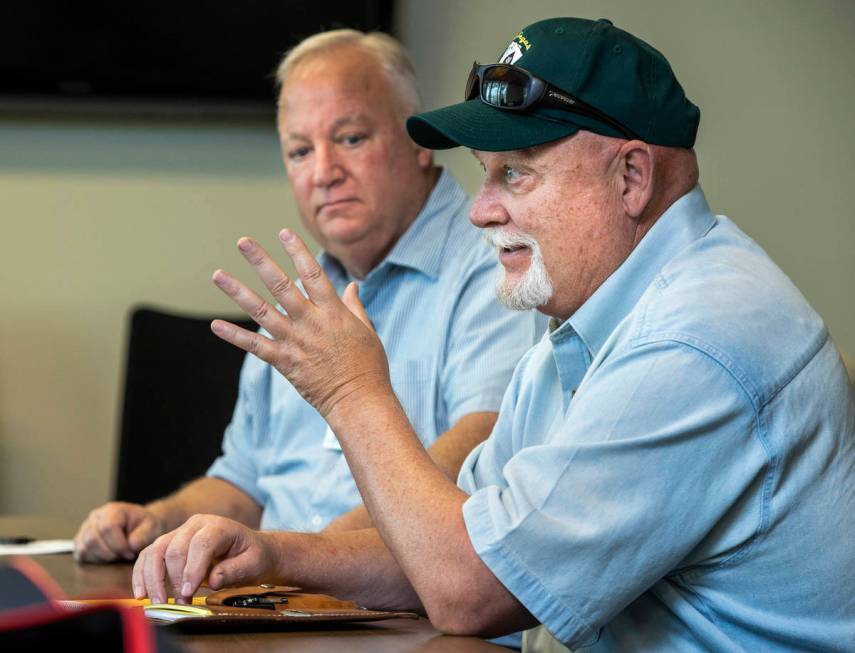 Metropolitan Police Department cold case detectives Dan Long, right, and Kenneth Hefner talk ab ...