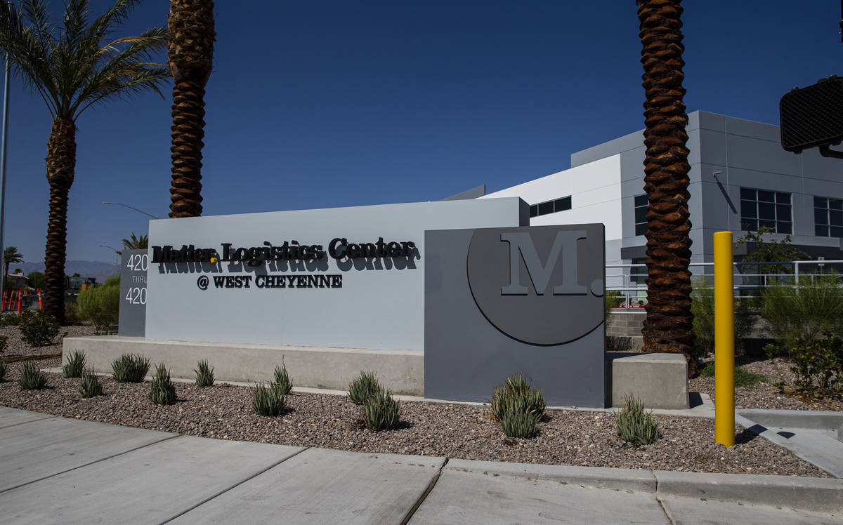 Signage for the Matter Logistics Center industrial complex is pictured in North Las Vegas on Mo ...