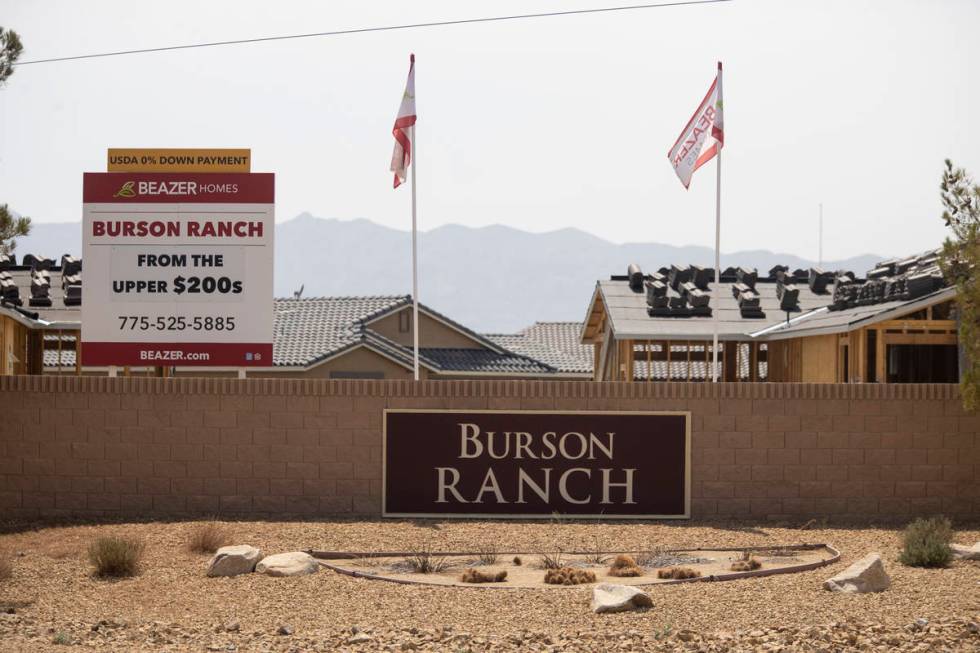 The Burson Ranch community in Pahrump, Wednesday, Aug. 11, 2021. (Erik Verduzco / Las Vegas Rev ...