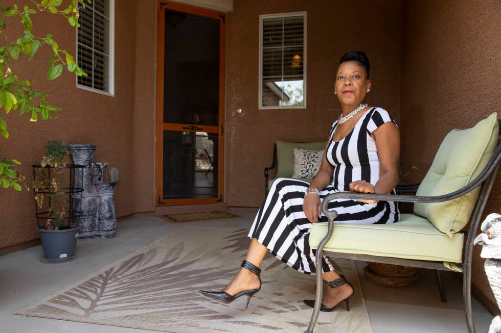 Teresa Washington poses for a portrait at her home in the Burson Ranch community in Pahrump, We ...