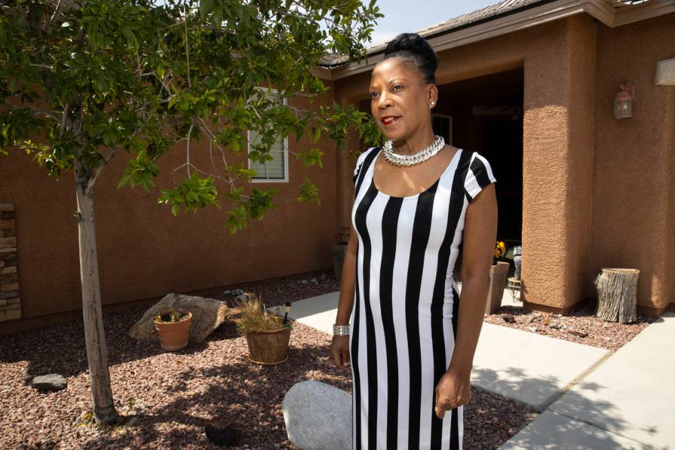 Teresa Washington poses for a portrait at her home in the Burson Ranch community in Pahrump, We ...