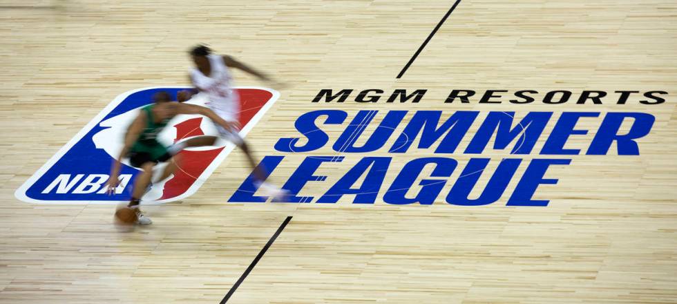 A NBA Summer League basketball game between the Boston Celtics and the Denver Nuggets is underw ...