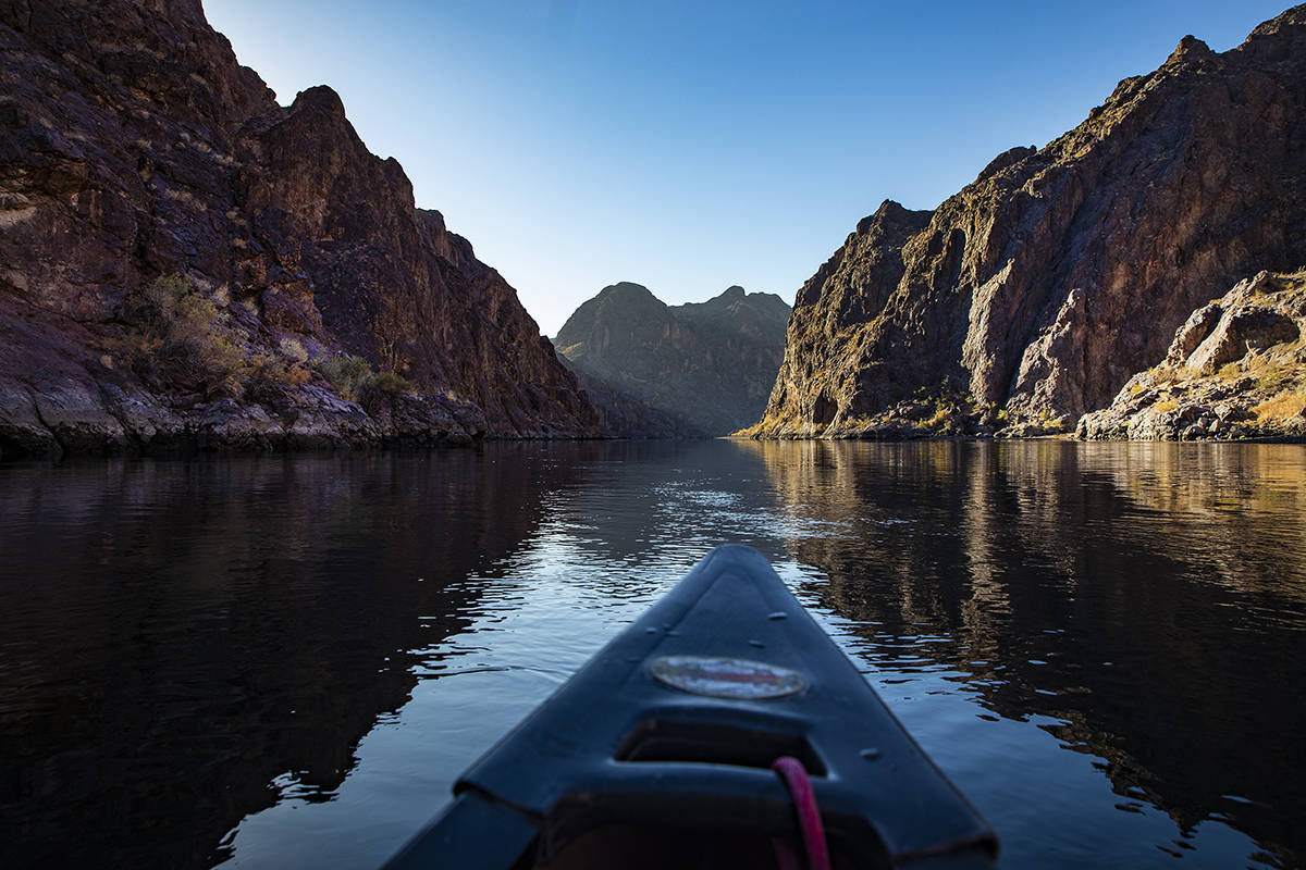 The Colorado River near the Hoover Dam in Boulder City, Saturday, Dec. 5, 2020. (Rachel Aston/L ...