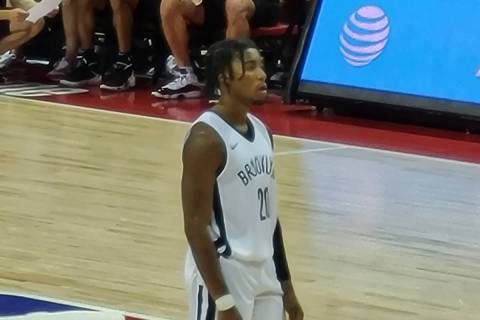 David Duke Jr. of the Brooklyn Nets competes Wednesday in the NBA Summer League against the Mil ...