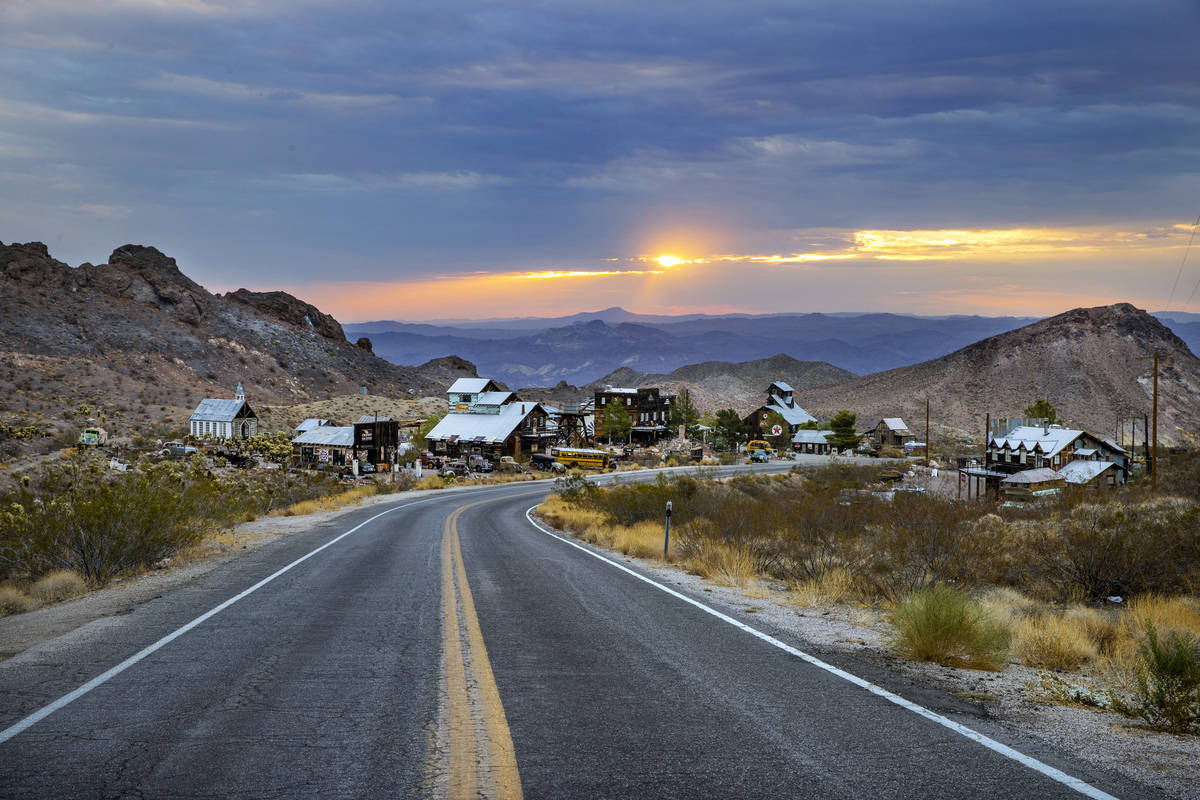 Sunrise and the early morning sky over Nelson, Friday, Aug. 13, 2021. (L.E. Baskow/Las Vegas Re ...