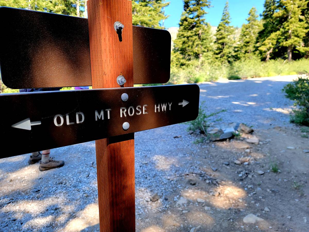 Hikers can follow parts of the Old Mount Rose Highway and Incline Flume Trail from a small park ...