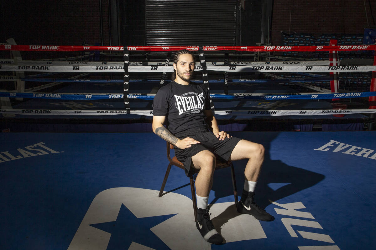 Nico Ali Walsh, Muhammad Ali's grandson, at Top Rank Gym on Friday, July 23, 2021, in Las Vegas ...