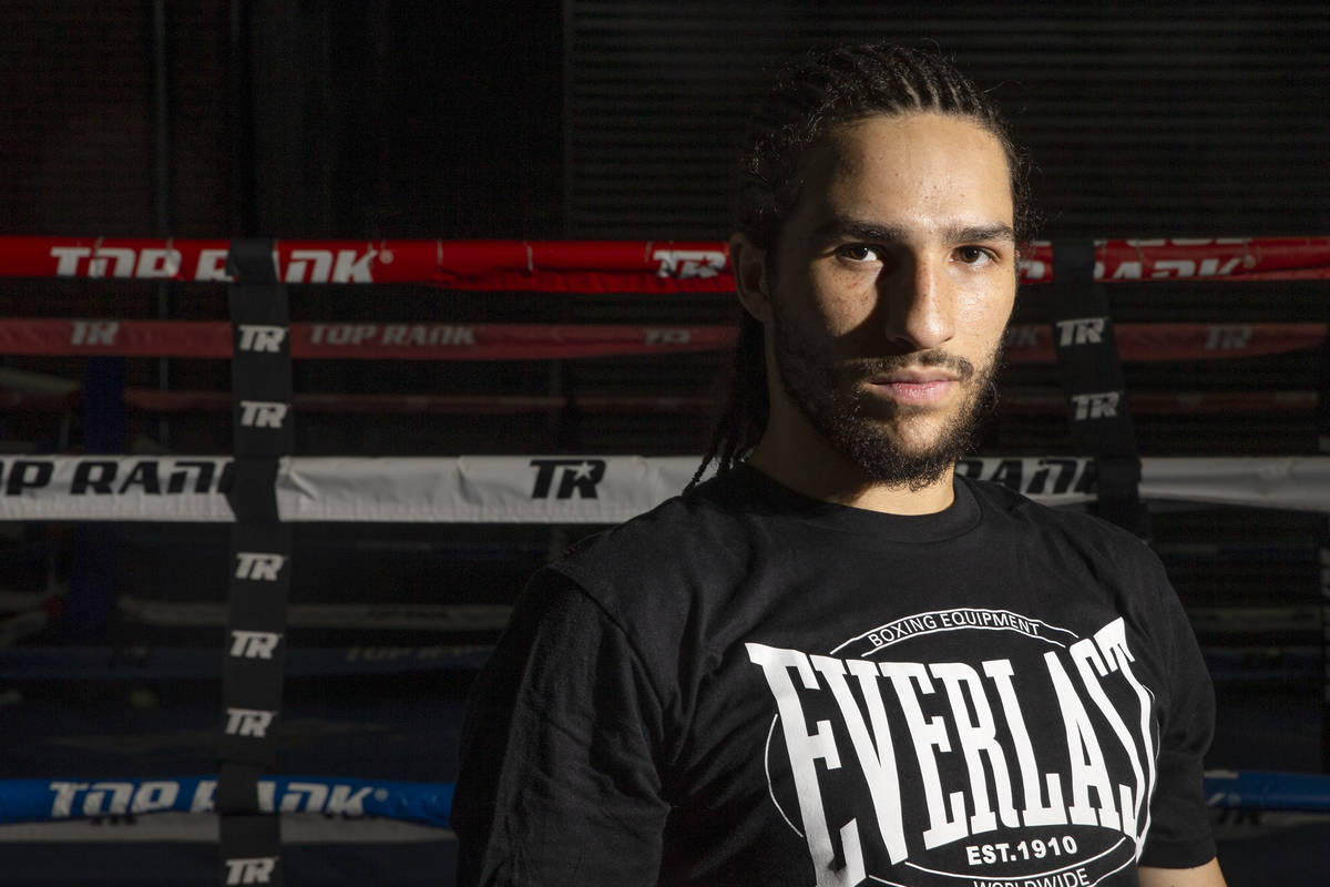 Nico Ali Walsh, Muhammad Ali's grandson, at Top Rank Gym on Friday, July 23, 2021, in Las Vegas ...