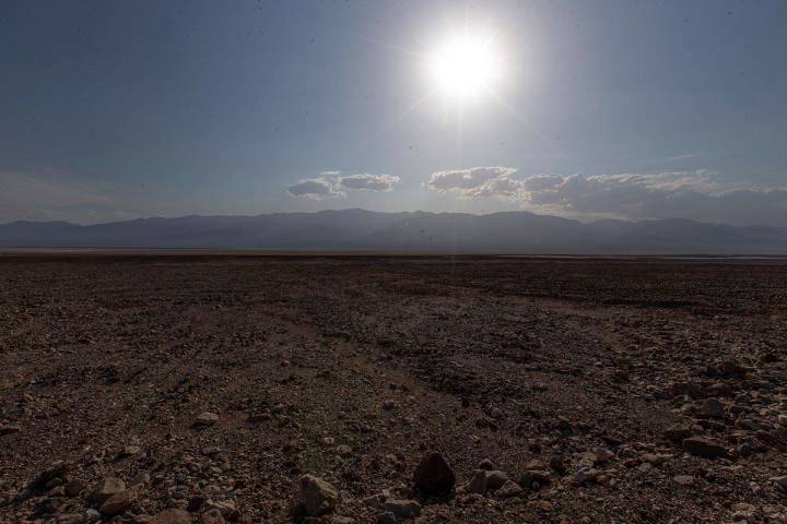 The sun beats down on Badwater Basin, the lowest point in North America, on Monday, Aug. 17, 20 ...