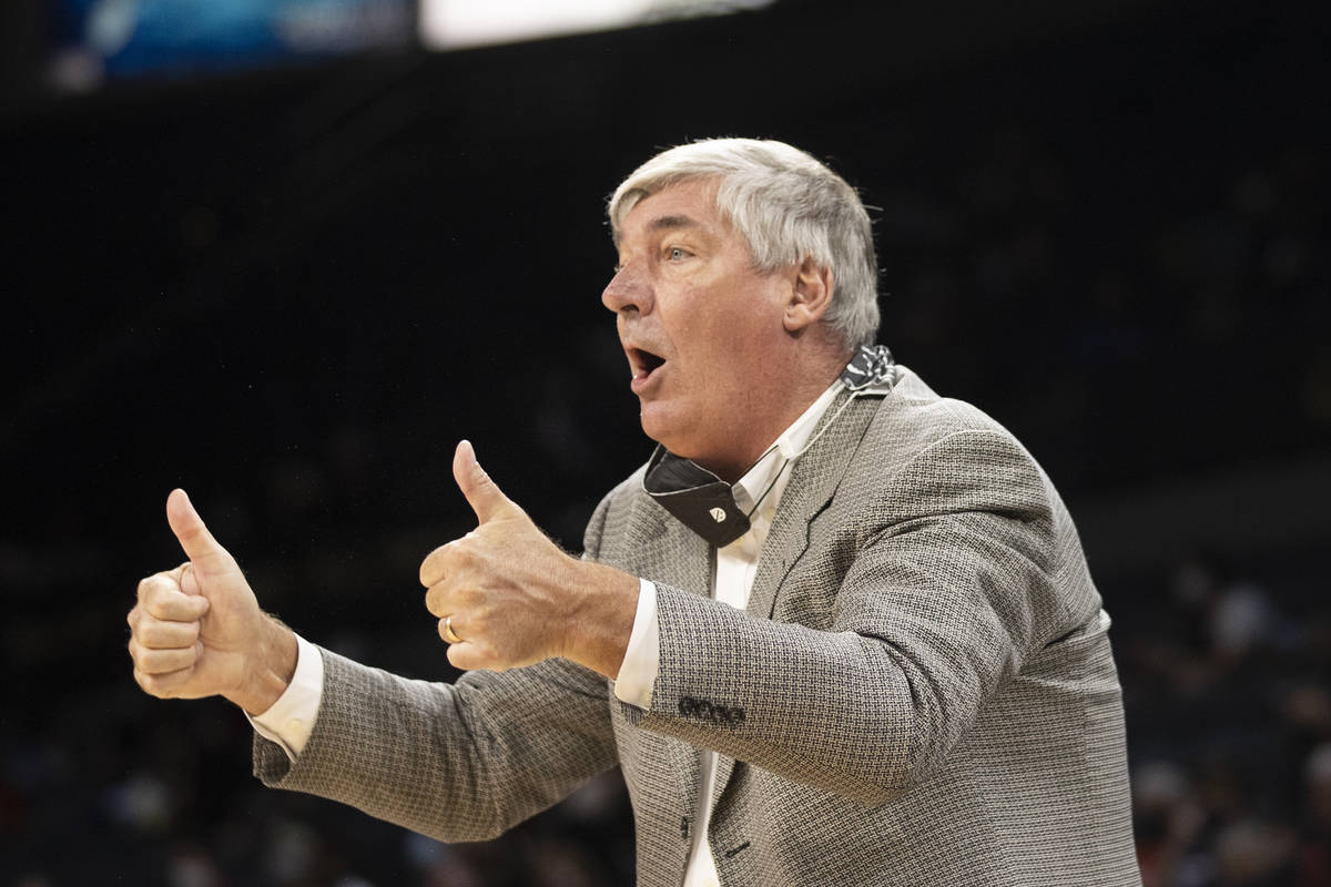 Las Vegas Aces coach Bill Laimbeer is shown during a WNBA game against the Washington Mystic at ...