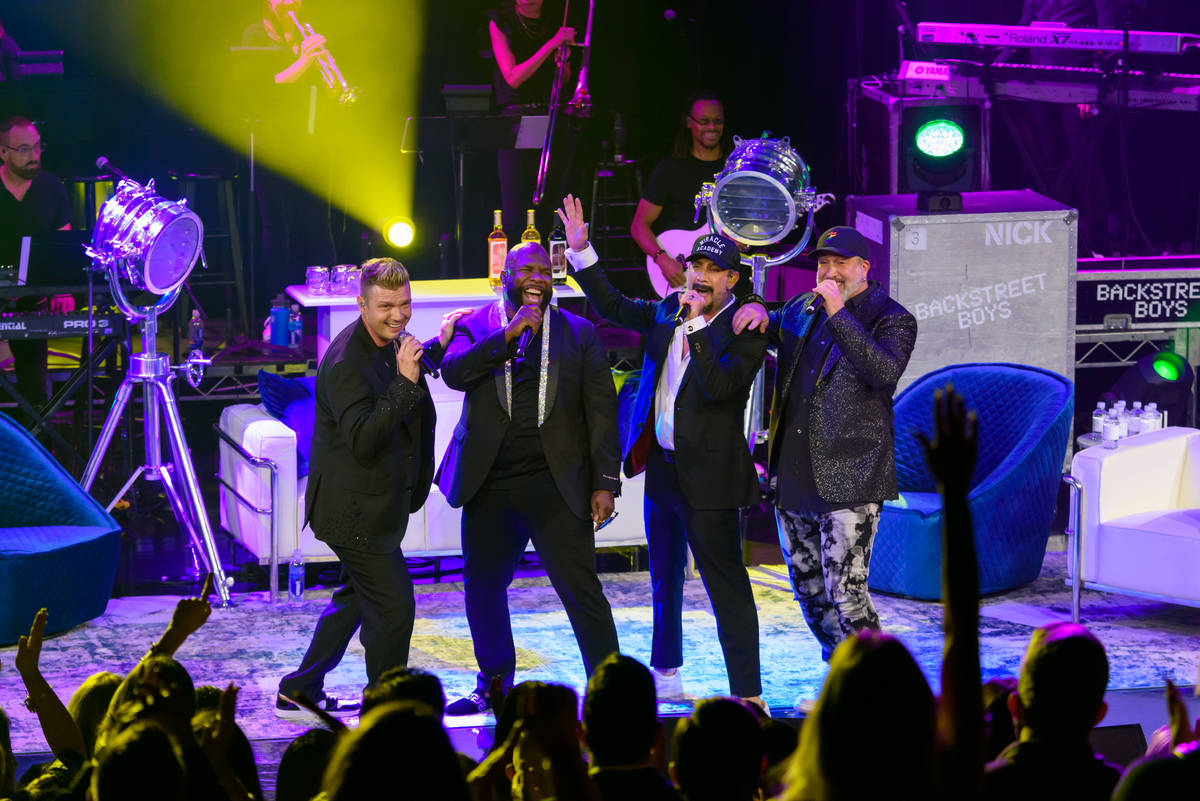 Nick Carter, Joey Fatone, AJ McLean and Wanya Morris are shown "The After Party" at Sands Showr ...