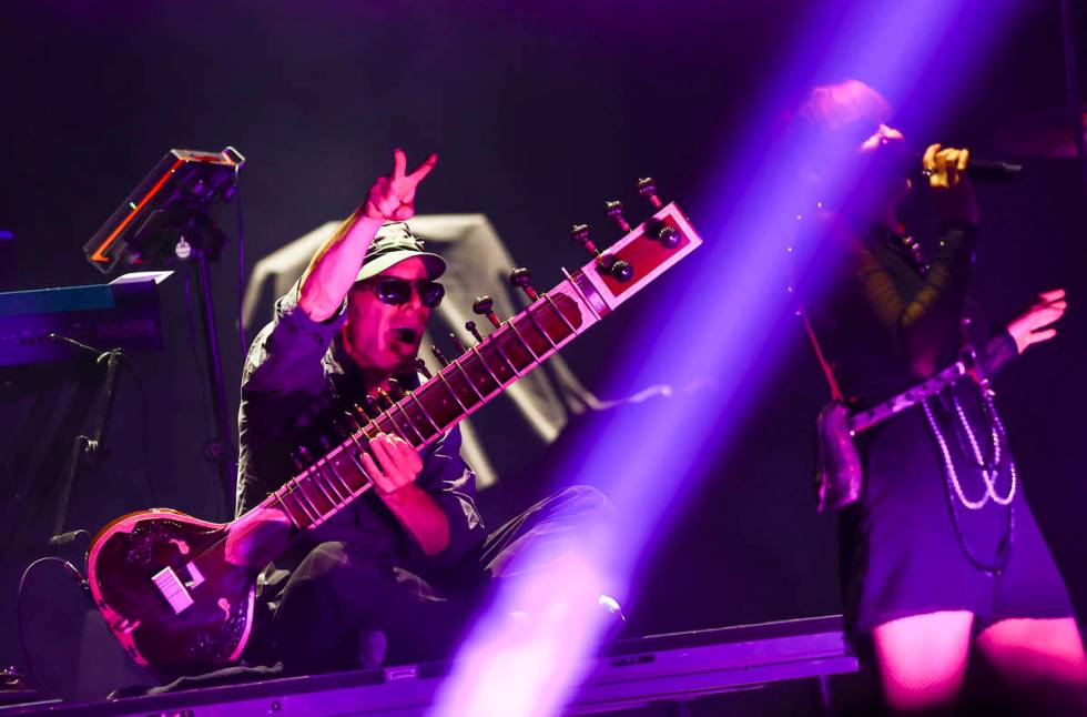 Rob Myers of Thievery Corporation plays a sitar during Psycho Las Vegas at Mandalay Bay in Las ...