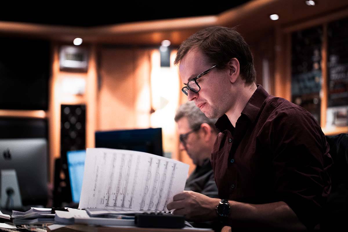 Ori and the Will of the Wisps scoring sessions. (Courtesy of Benjamin Ealovega)