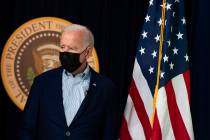 President Joe Biden arrives for a FEMA briefing on Hurricane Ida in the South Court Auditorium ...