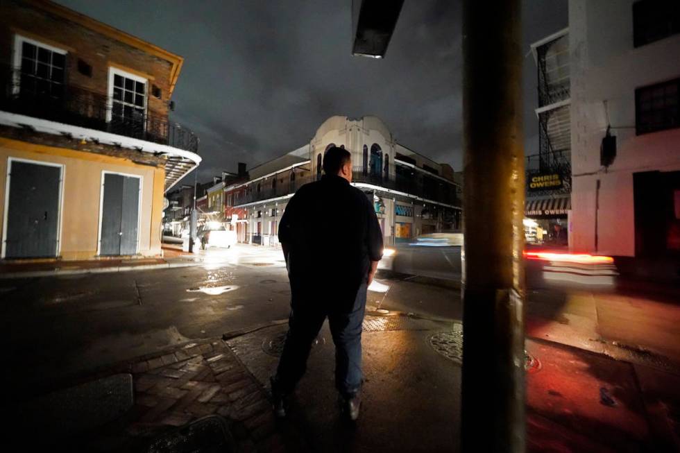 Greg Nazarko, manager of the Bourbon Bandstand bar on Bourbon Street, stands outside the club, ...