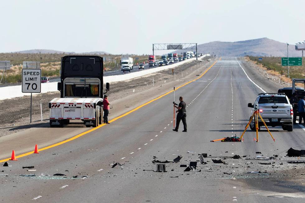 Nevada Highway Patrol is investigating a fatal crash on Interstate 15 near Jean, on Monday, Aug ...