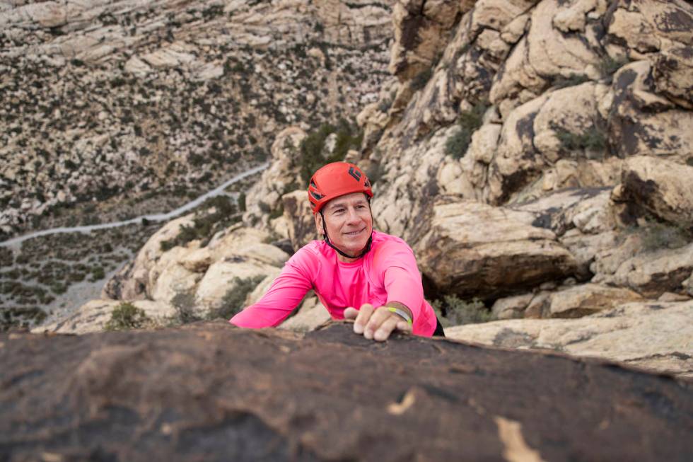 52 Peaks leader Bruce Small hikes at Red Rock Canyon on Wednesday, June 23, 2021, in Las Vegas. ...
