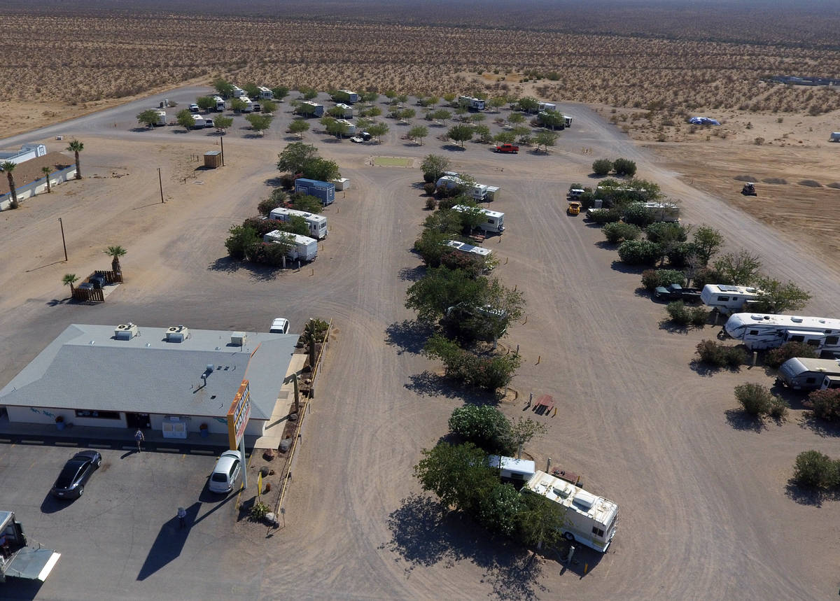 Cal Nev Ari Market and RV Park are shown in Cal-Nev-Ari, a town, off a lonely stretch of Highwa ...