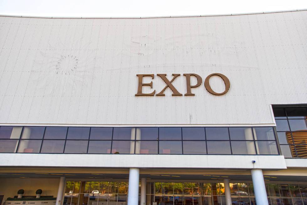 Work continues on replacing the signage for Sands Expo and Convention Center to The Venetian Ex ...
