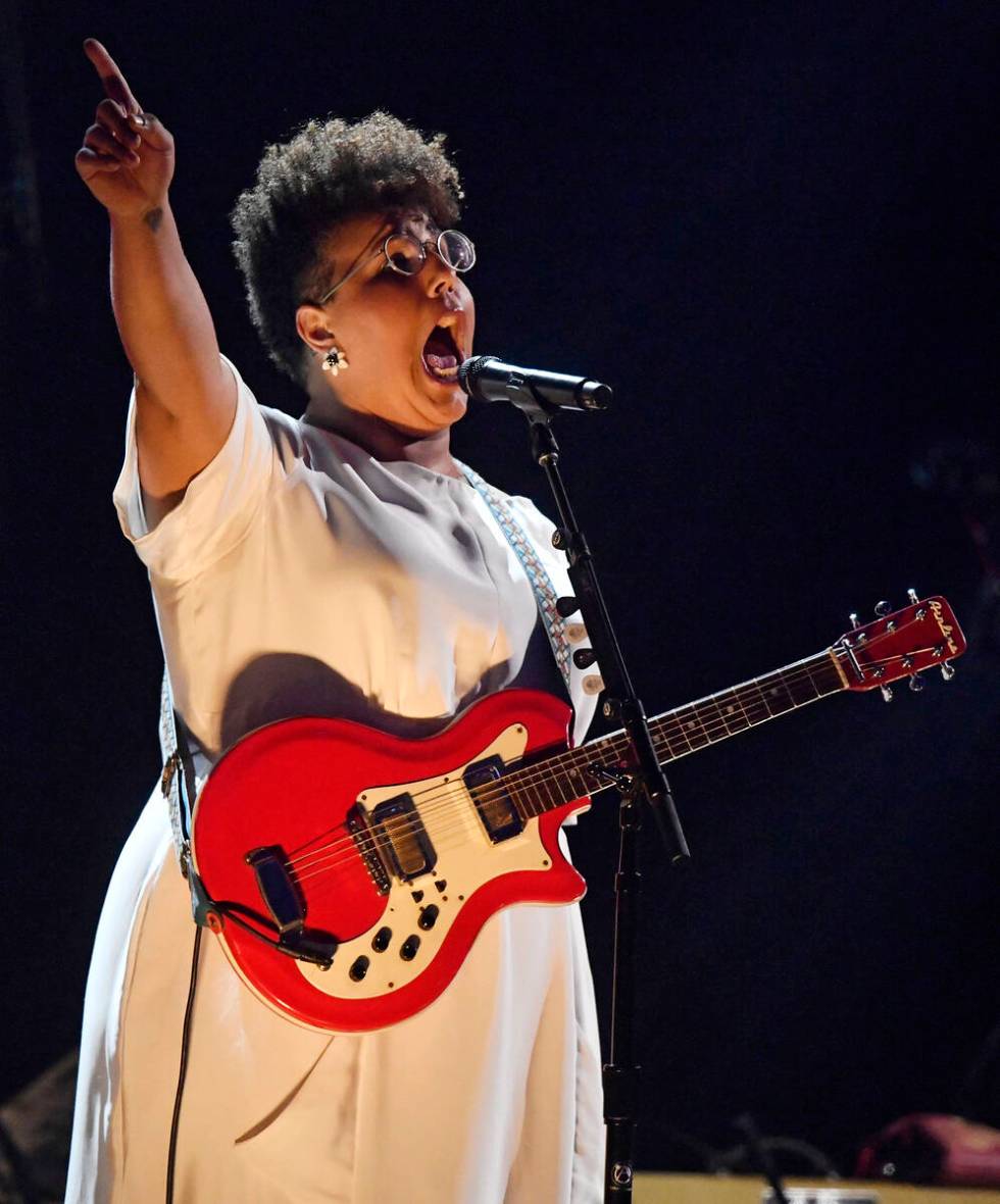 Brittany Howard performs during the Rock and Roll Hall of Fame induction ceremony, Saturday, Ap ...