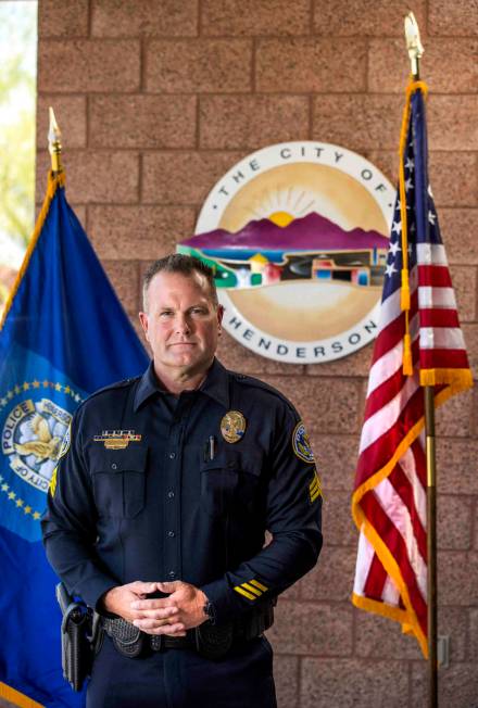 Henderson police Sgt. Jeb Bozarth outside the Henderson Police Department's west substation on ...