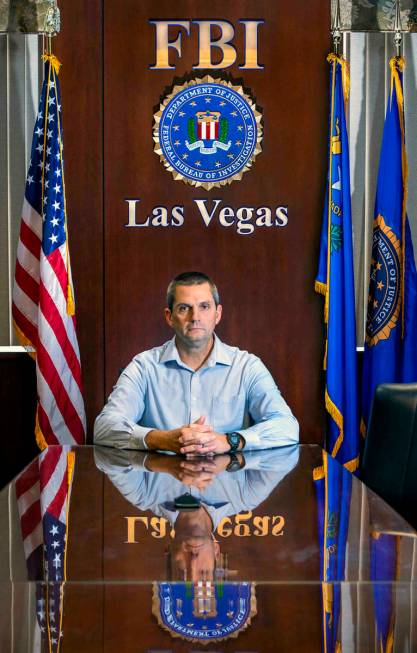 Shawn Martin, an intelligence analyst, is pictured on Wednesday, Aug. 18, 2021, at the FBI's La ...
