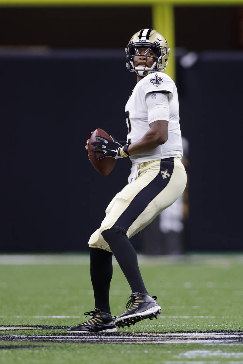 New Orleans Saints quarterback Jameis Winston (2) during a preseason NFL football game, Monday, ...