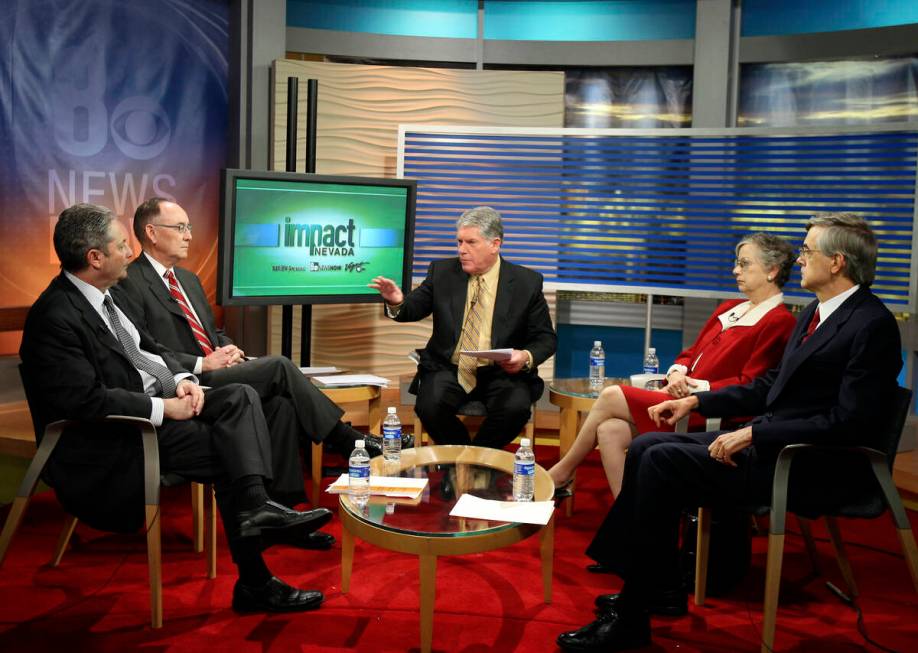 Gary Waddell, center, was the host of Impact Nevada, shown here on Jan. 21, 2011 at the KLAS Ch ...