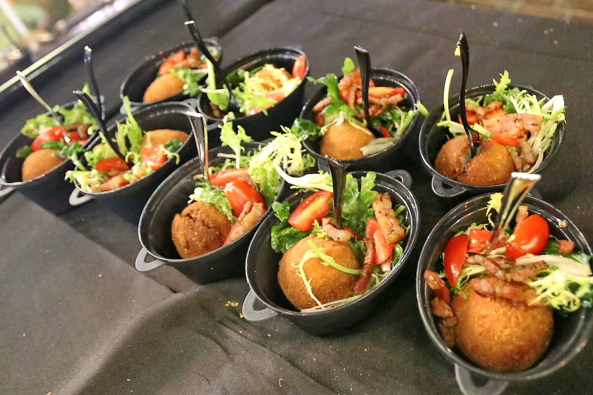 Escargot croquettes from Partage were among the dishes served at Vegas Unstripped. (Hew Burney)