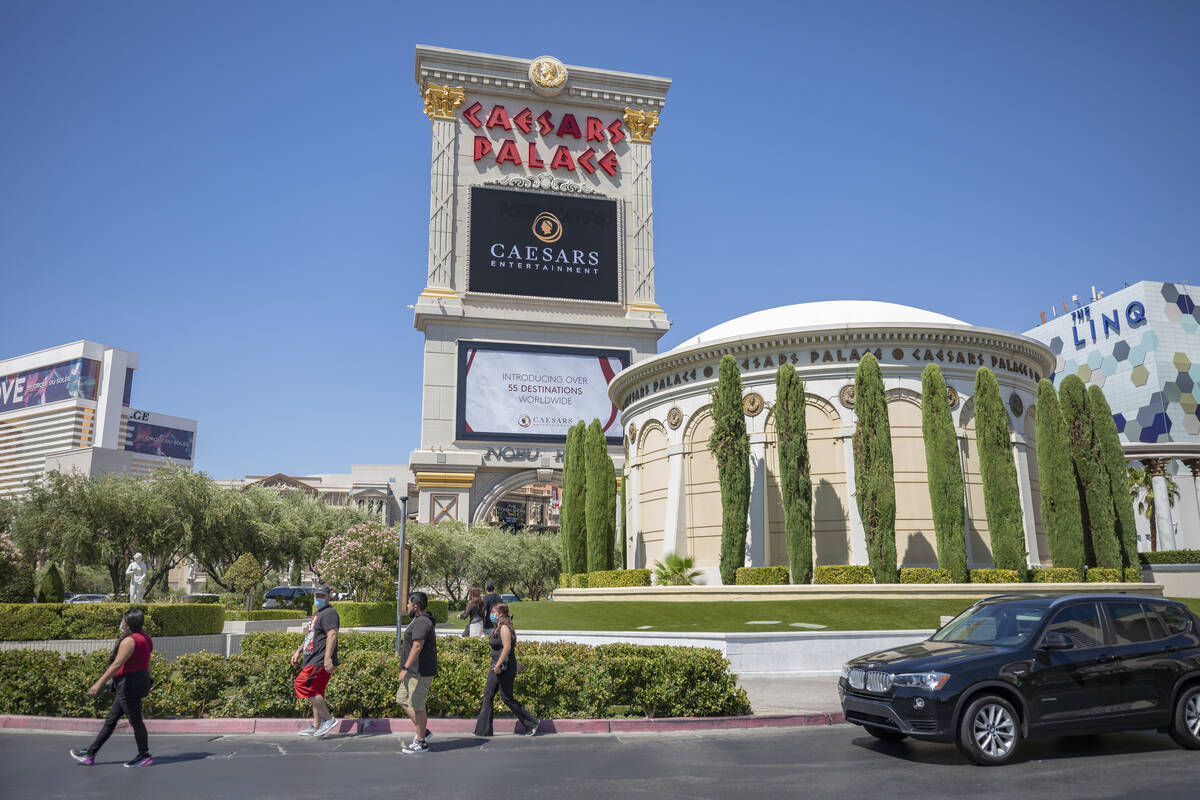 Caesars Palace is seen on the Las Vegas Strip in August 2020. (Las Vegas Review-Journal)
