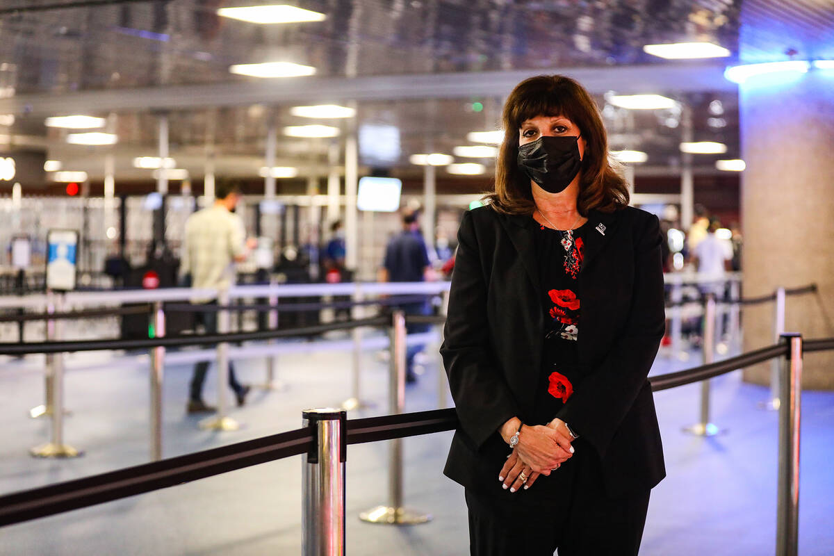 Rosemary Vassiliadis, director of aviation for McCarran International Airport, on Tuesday, Aug. ...