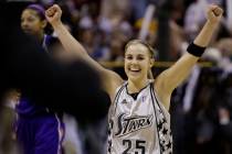 San Antonio Silver Stars' Becky Hammon celebrates after they defeated the Los Angeles Sparks to ...
