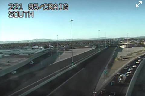 U.S. Highway 95 southbound is closed between Craig Road and Cheyenne Avenue. (RTC Traffic Camera)