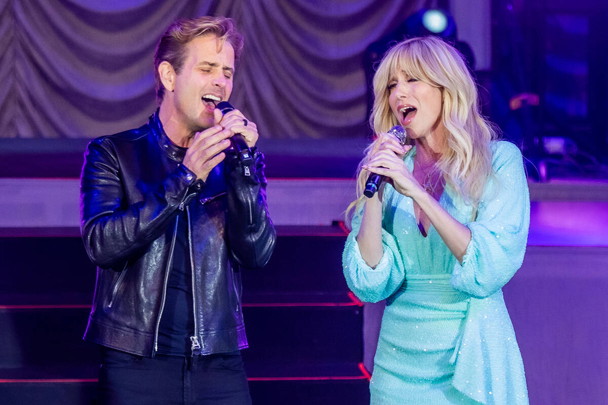 Joey McIntyre and Debbie Gibson are shown during their co-headlining performance at The Venetia ...