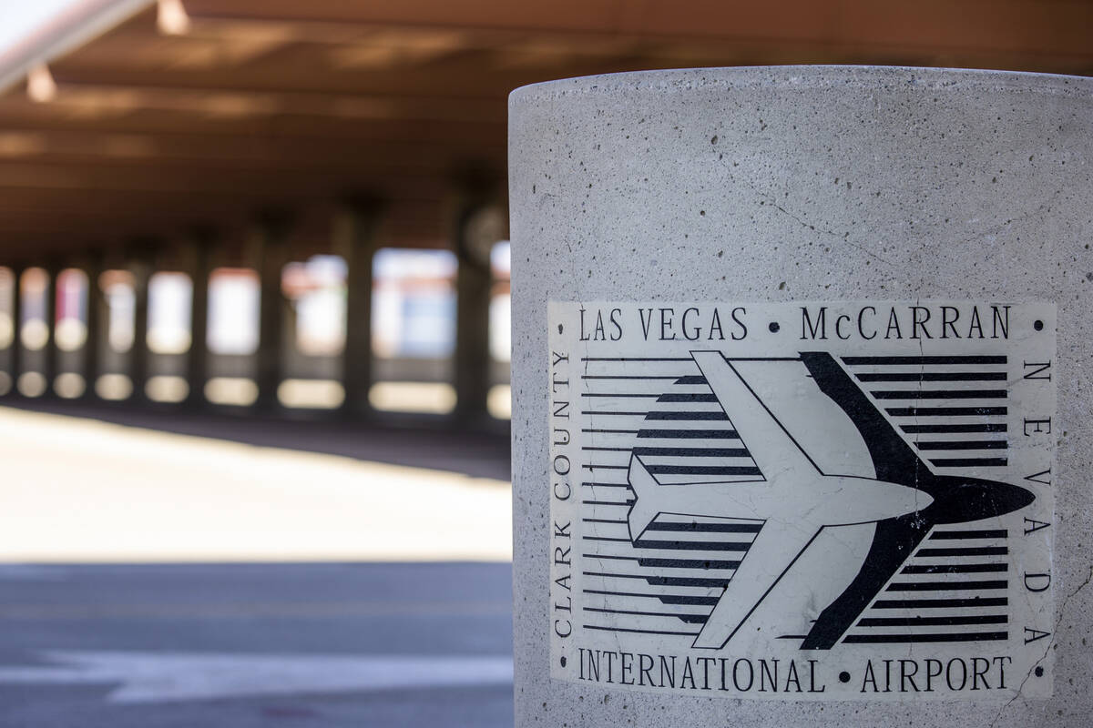 Trash barrel at McCarran International Airport which the Clark County Commission voted unanimou ...