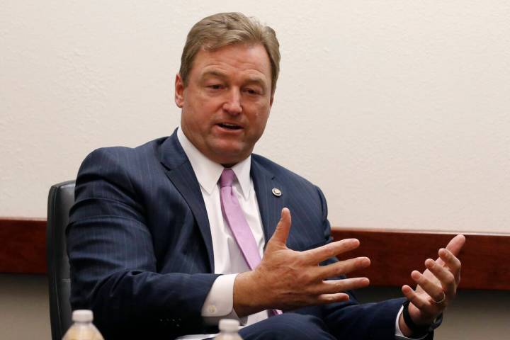 Former Sen. Dean Heller, R-Nev., speaks with the Las Vegas Review -Journal editorial board on F ...