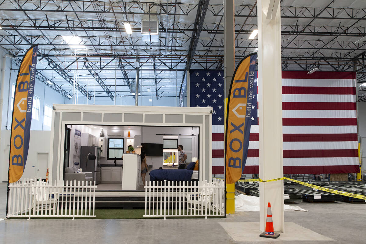 A model Boxabl Casita is on display at the company's warehouse and factory space on Friday, Aug ...
