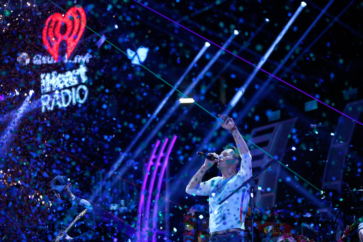 Chris Martin of music group Coldplay performs onstage during the 2017 iHeartRadio Music Festiva ...