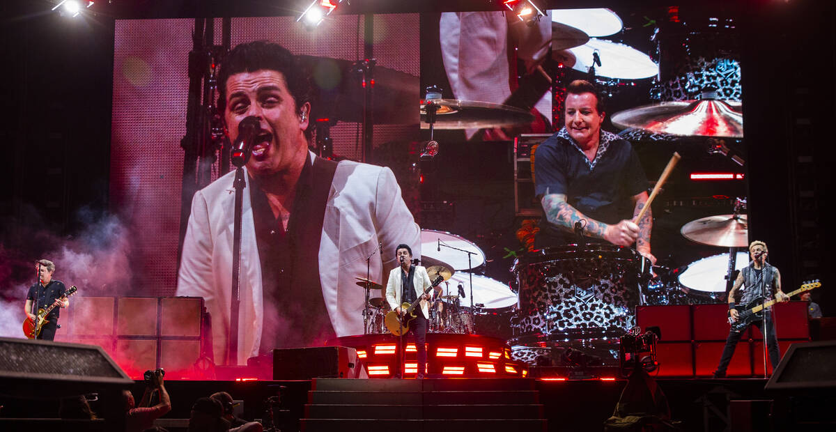 Green Day performs on the Downtown Stage during day two of Life is Beautiful on Saturday, Sept. ...