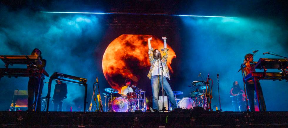 Tame Impala performs on the Downtown Stage during day one of Life is Beautiful on Friday, Sept. ...