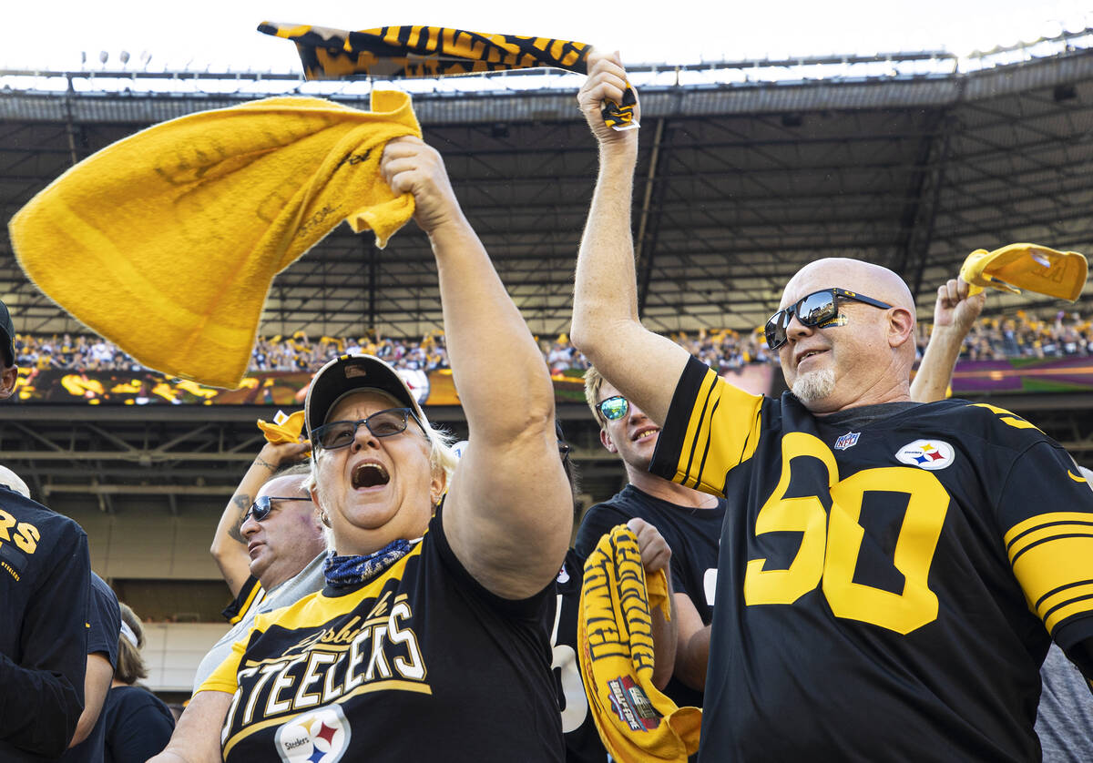 Steelers fans at Heinz Field during an NFL football game against the Raiders on Sunday, Sept. 1 ...