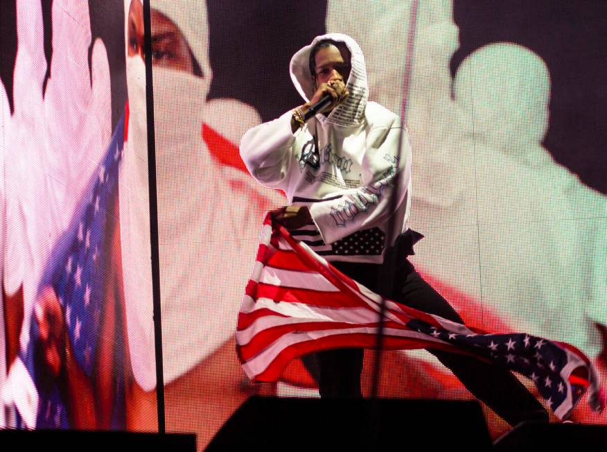 ASAP Rocky performs at the Bacardi stage during the final day of the Life is Beautiful festival ...