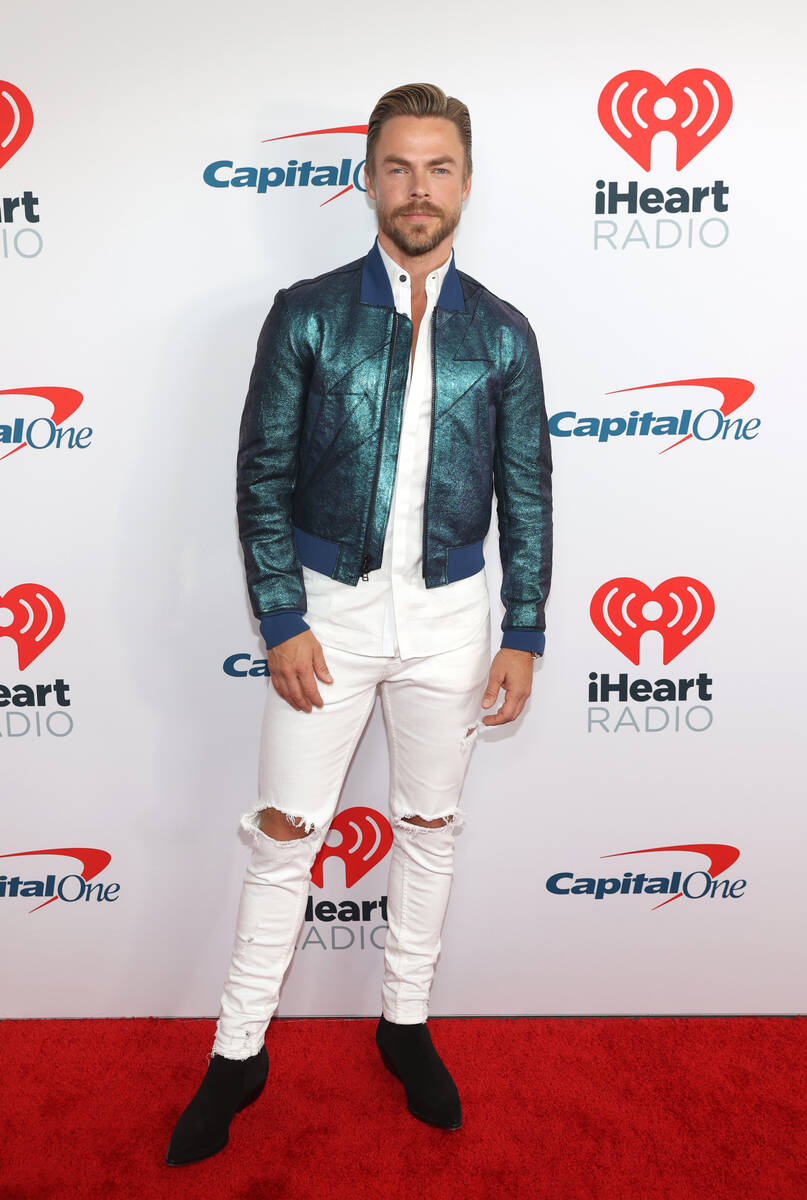 Derek Hough is seen backstage at the 2021 iHeartRadio Music Festival on September 18, 2021 at T ...