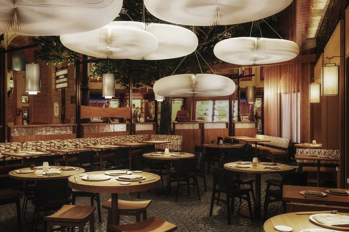 A rendering shows the main dining area for what will be Las Vegas' newest Nobu restaurant at Pa ...