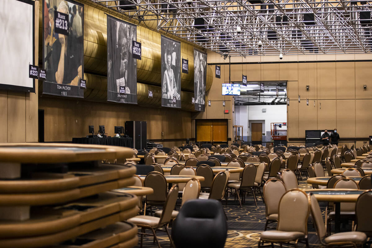 Preparation continues ahead the World Series of Poker at the Rio in Las Vegas on Tuesday, Sept. ...